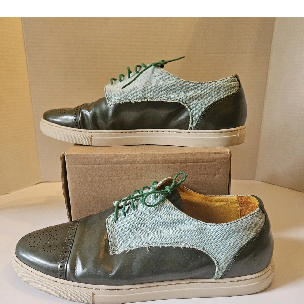 Undandy Leather/Canvas Men's Lace Up Oxford Sneakers | EU44, US11